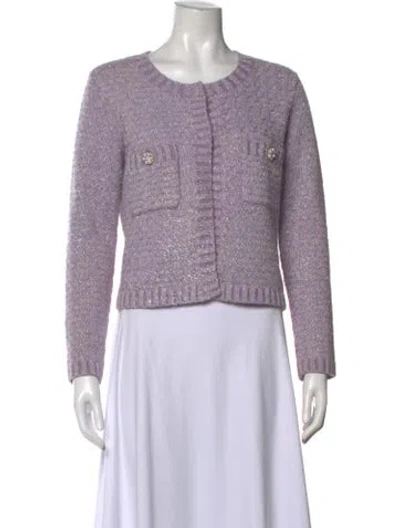 Pre-owned Maje Crew Neck Sweater In Purple