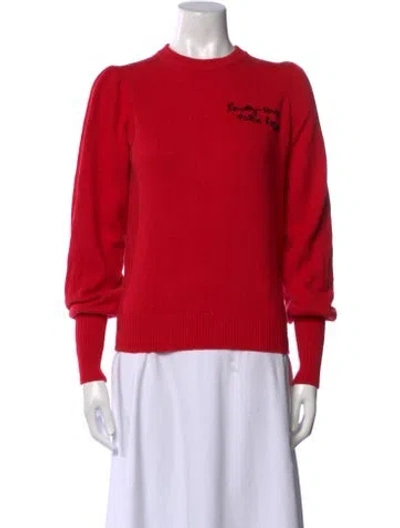 Pre-owned Maje Crew Neck Sweater In Red