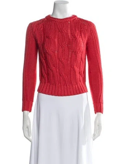 Pre-owned Maje Crew Neck Sweater In Red