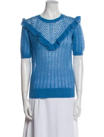 Pre-owned Maje Crew Neck Sweater W/ Tags In Blue