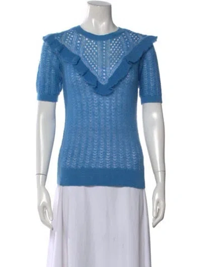 Pre-owned Maje Crew Neck Sweater W/ Tags In Blue