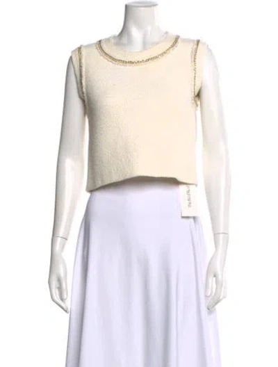 Pre-owned Maje Crew Neck Sweater W/ Tags In White