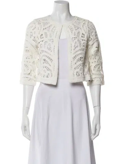 Pre-owned Maje Crew Neck Sweater In White