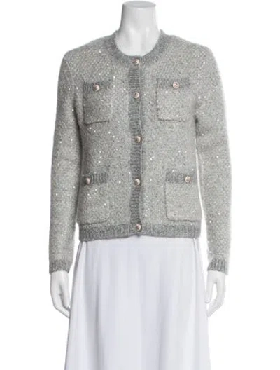 Pre-owned Maje Crew Neck Sweater In White
