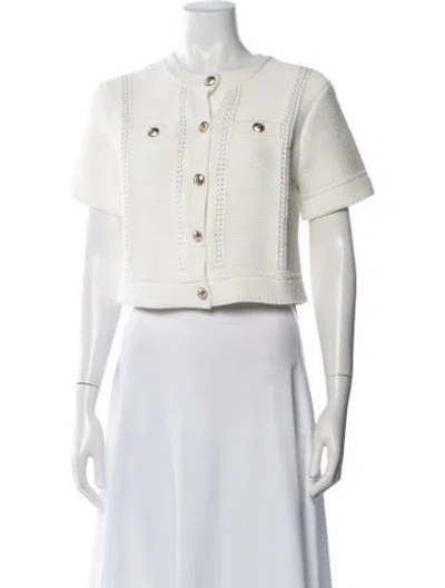 Pre-owned Maje Crew Neck Sweater In White