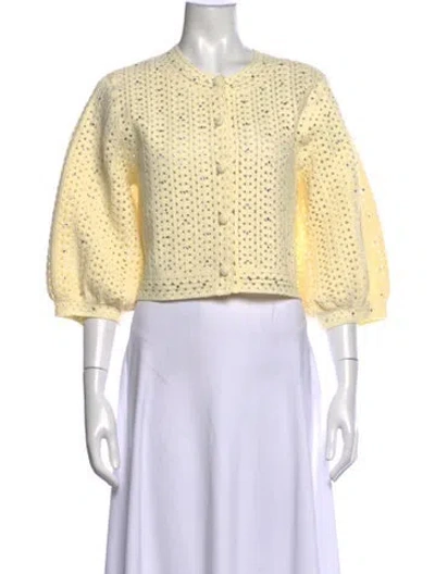 Pre-owned Maje Crew Neck Sweater In Yellow