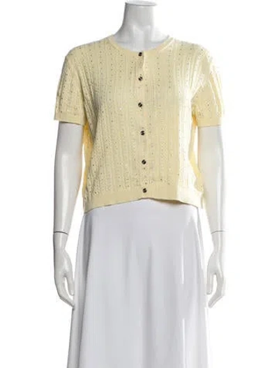 Pre-owned Maje Crew Neck Sweater In Yellow
