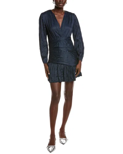 Maje Crinkled Mini Dress In Blue