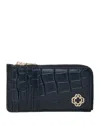 Maje Croc Embossed Leather Card Case