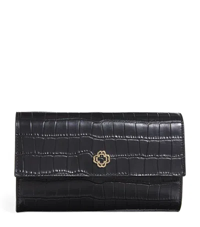 Maje Croc-embossed Leather Chain Wallet