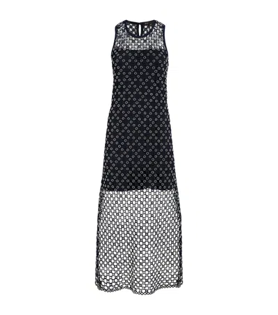 MAJE CROCHET BEADED MIDI DRESS