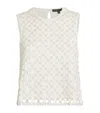 Maje Crochet Beaded Top In White