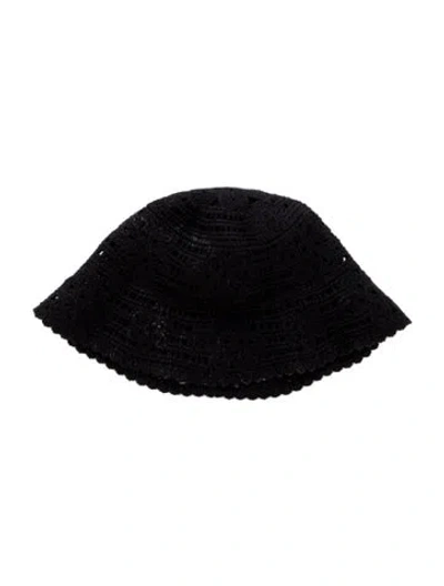 Pre-owned Maje Crochet Bucket Hat In Black
