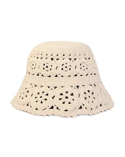 Maje Crochet Bucket Hat In Ecru