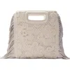 Maje Crochet-knit M Bag In Ecru