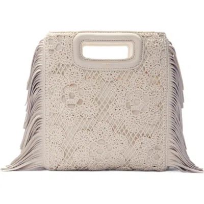 Maje Crochet-knit M Bag In Ecru