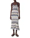 Maje Womens Zigzag-pattern Crochet Knitted Maxi Dress Bleus In Blue