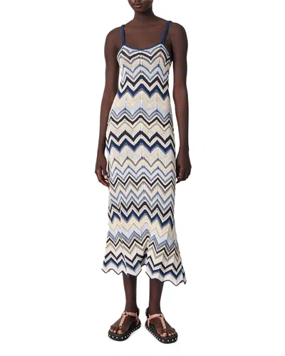 MAJE CROCHET KNIT MAXI DRESS