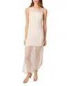 Maje Resille Open-knit Midi Dress In White