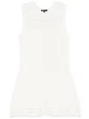 Maje Crochet Shift Mini Dress In White