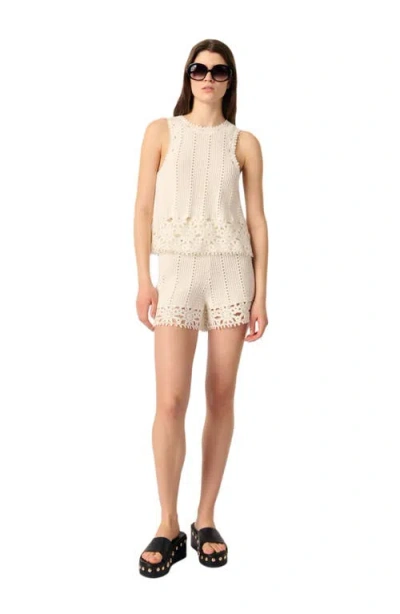 MAJE MAJE CROCHET-KNIT SHORTS