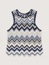 Maje Crochet-knit Top In Blue 3490