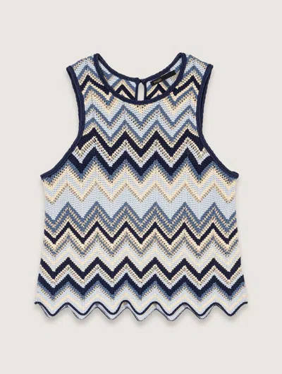 MAJE CROCHET-KNIT TOP