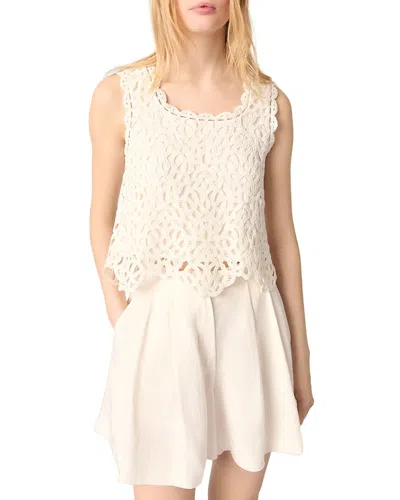 MAJE CROCHET KNIT TOP