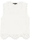 Maje Embroidered Tank Top In Weiss