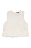 Maje Embroidered Tank Top In White