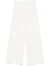 Maje Crochet-knit Trousers In White