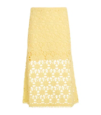 Maje Crochet Midi Skirt