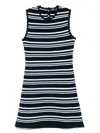 Maje Striped Mini Crochet Dress In Blue