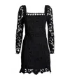Maje Crochet Mini Dress In Black