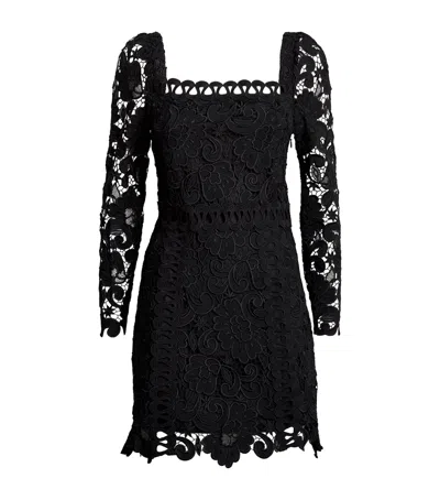 Maje Crochet Mini Dress In Black