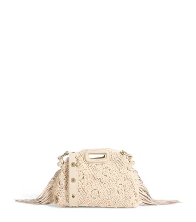 Maje Crochet Miss M Shoulder Bag In White