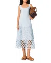 Maje Crochet Dress With Removable Lining In Blue