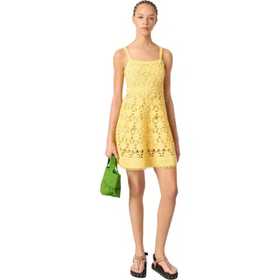 Maje Crochet Strappy Mini Dress