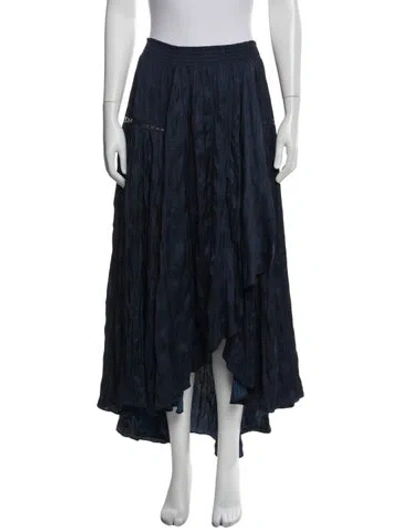 Pre-owned Maje Crochet Trim Long Skirt W/ Tags In Blue