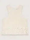 Maje Lomyna Floral Crochet Sleeveless Top In White
