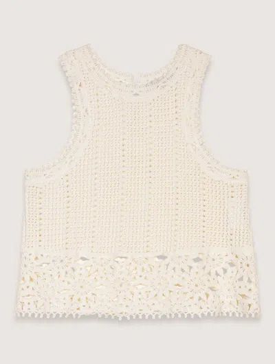 MAJE CROCHET VEST TOP