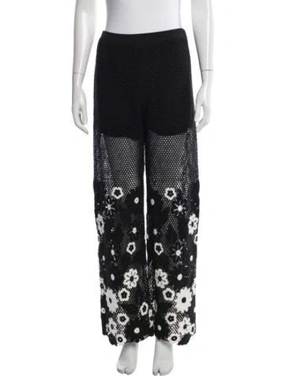 Pre-owned Maje Crochet Wide Leg Pants W/ Tags In Black