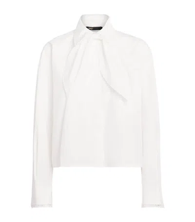 Maje Crochet-collar Shirt In Neutral