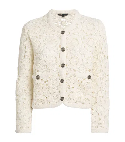 Maje Crocheted Cardigan In White