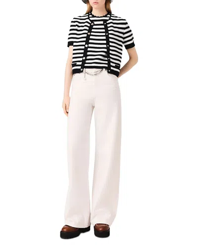 Maje Crocheted Cropped Cardigan