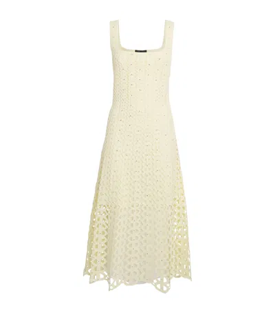 Maje Crocheted Embellished Midi Dress In Jaune