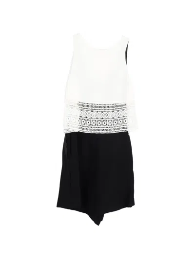 Pre-owned Maje Crochet-trim Sleeveless Playsuit In White