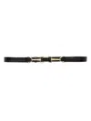 Maje Crocodile-effect Leather Belt In Black
