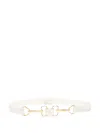 Maje Crocodile-embossed Belt In Ecru