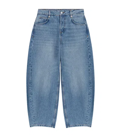 Maje Cropped Barrel Jeans In Blue